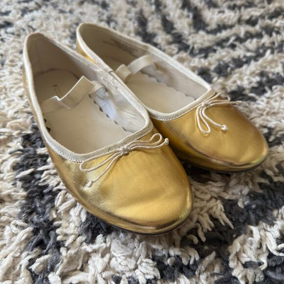 Crewcuts Gold Strappy Ballet Flats Mary Jane Shoes Size 4 Kids Big Girls Youth - Picture 3 of 10